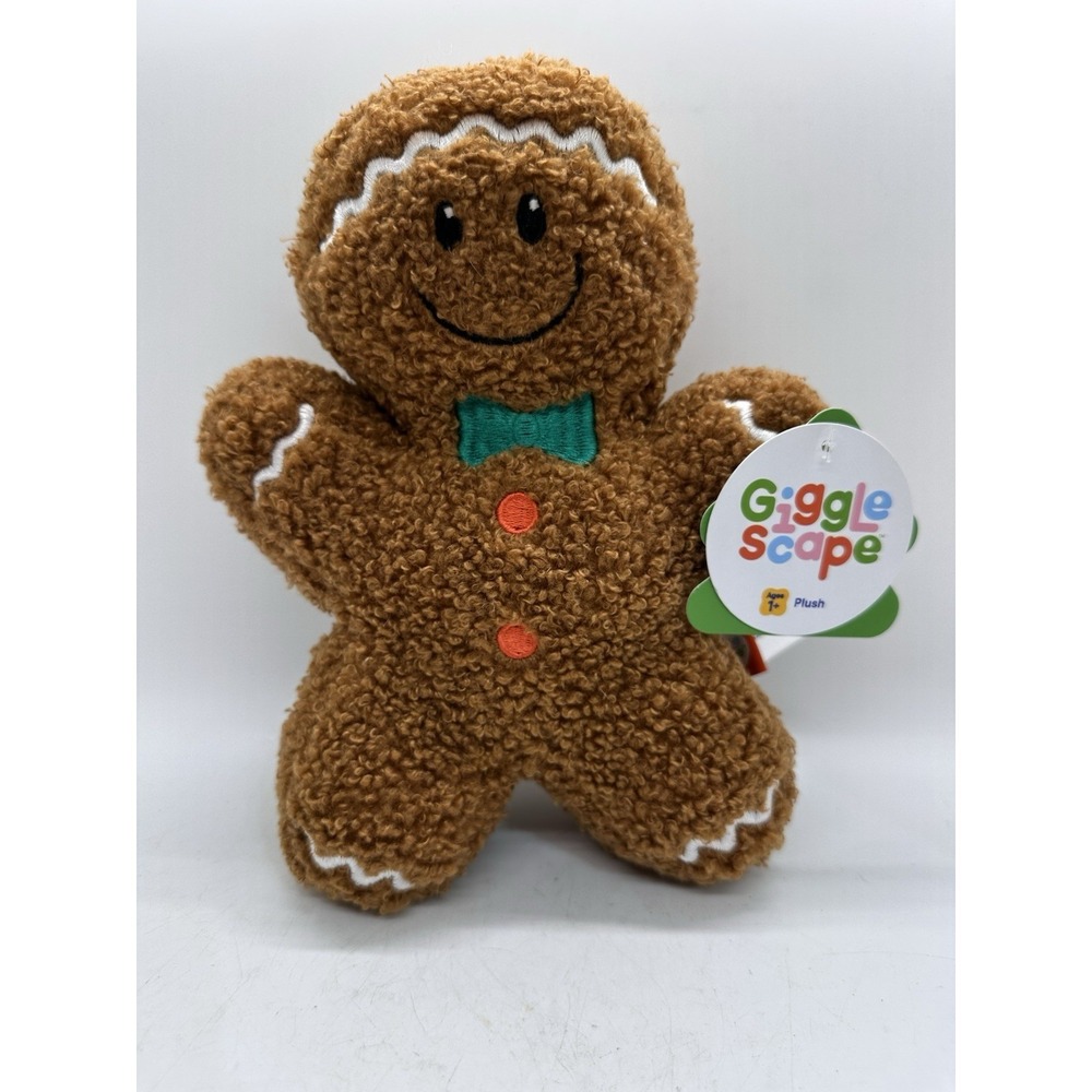 GiggleScape Gingerbread Plush Christmas Stuffed Toy‎ NWT Holiday Doll